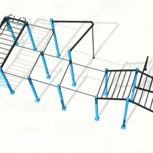 Calisthenics toestel Nippur L+ 12 Buiten fitness wordt pas écht compleet met de uitbreidbare NIPPUR L+. Absoluut een aanwinst voor uw sportieve jeugd.